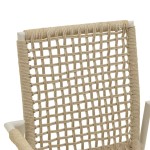 Πολυθρόνα Esence pakoworld στοιβαζόμενη αλουμίνιο λευκή-pe σχοινί σε μπεζ απόχρωση 57x62x88εκ