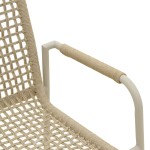 Πολυθρόνα Esence pakoworld στοιβαζόμενη αλουμίνιο λευκή-pe σχοινί σε μπεζ απόχρωση 57x62x88εκ