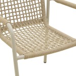 Πολυθρόνα Esence pakoworld στοιβαζόμενη αλουμίνιο λευκή-pe σχοινί σε μπεζ απόχρωση 57x62x88εκ