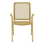 Πολυθρόνα Weave pakoworld στοιβαζόμενη αλουμίνιο-pe σχοινί σε μπεζ απόχρωση 57x63x86εκ