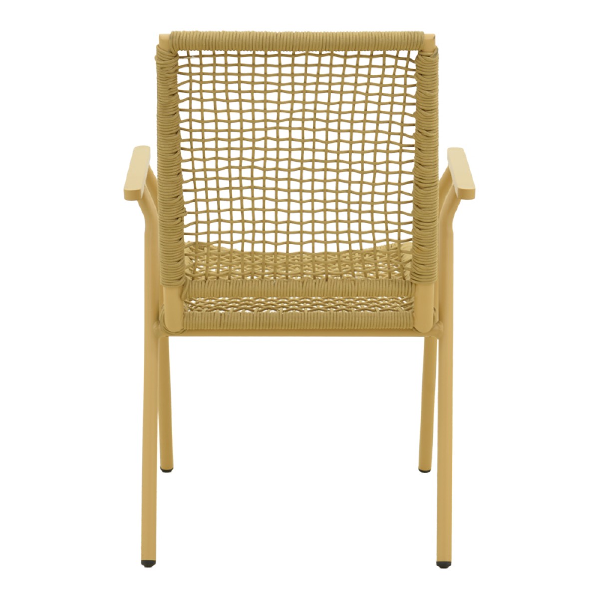 Πολυθρόνα Weave pakoworld στοιβαζόμενη αλουμίνιο-pe σχοινί σε μπεζ απόχρωση 57x63x86εκ