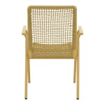 Πολυθρόνα Weave pakoworld στοιβαζόμενη αλουμίνιο-pe σχοινί σε μπεζ απόχρωση 57x63x86εκ