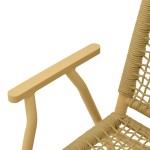 Πολυθρόνα Weave pakoworld στοιβαζόμενη αλουμίνιο-pe σχοινί σε μπεζ απόχρωση 57x63x86εκ