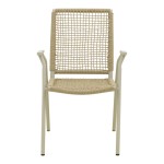 Πολυθρόνα Weave pakoworld στοιβαζόμενη αλουμίνιο σε ανθρακί -pe σχοινί σε φυσική απόχρωση 57x63x86εκ