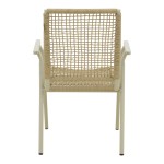 Πολυθρόνα Weave pakoworld στοιβαζόμενη αλουμίνιο σε ανθρακί -pe σχοινί σε φυσική απόχρωση 57x63x86εκ