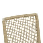 Πολυθρόνα Weave pakoworld στοιβαζόμενη αλουμίνιο σε ανθρακί -pe σχοινί σε φυσική απόχρωση 57x63x86εκ