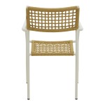 Πολυθρόνα Castal pakoworld στοιβαζόμενη μέταλλο σε λευκή -pe σχοινί σε φυσική απόχρωση 56x60x84εκ