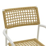 Πολυθρόνα Castal pakoworld στοιβαζόμενη μέταλλο σε λευκή -pe σχοινί σε φυσική απόχρωση 56x60x84εκ