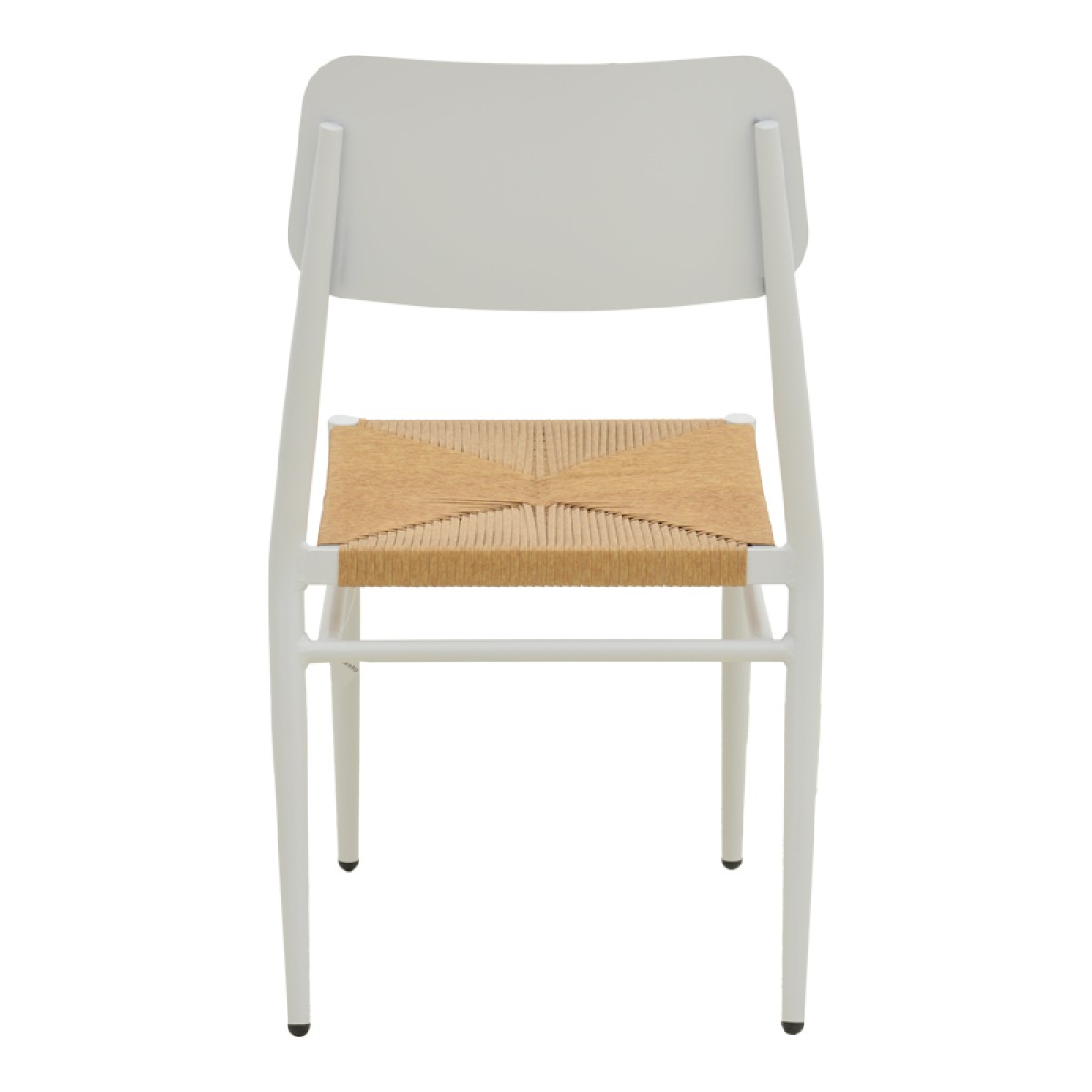Καρέκλα Giardino pakoworld στοιβαζόμενη αλουμίνιο σε λευκή -pe rattan σε φυσική απόχρωση 45x56x82εκ