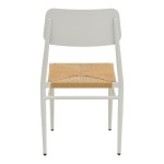Καρέκλα Giardino pakoworld στοιβαζόμενη αλουμίνιο σε λευκή -pe rattan σε φυσική απόχρωση 45x56x82εκ