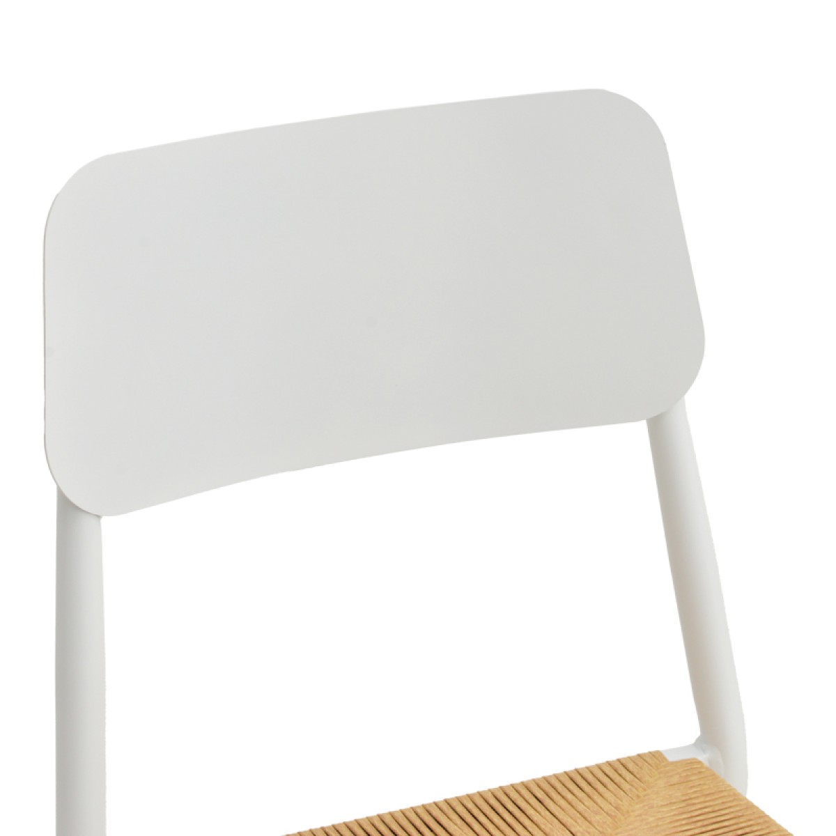 Καρέκλα Giardino pakoworld στοιβαζόμενη αλουμίνιο σε λευκή -pe rattan σε φυσική απόχρωση 45x56x82εκ