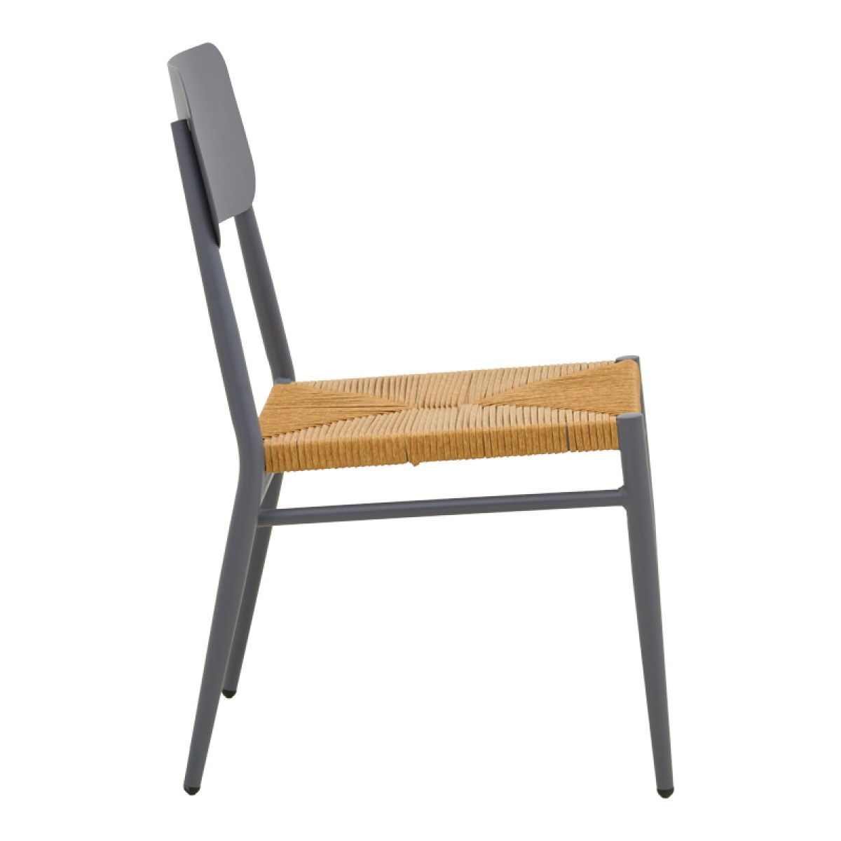 Καρέκλα Giardino pakoworld στοιβαζόμενη αλουμίνιο σε ανθρακί -pe rattan σε φυσική απόχρωση 45x56x82εκ