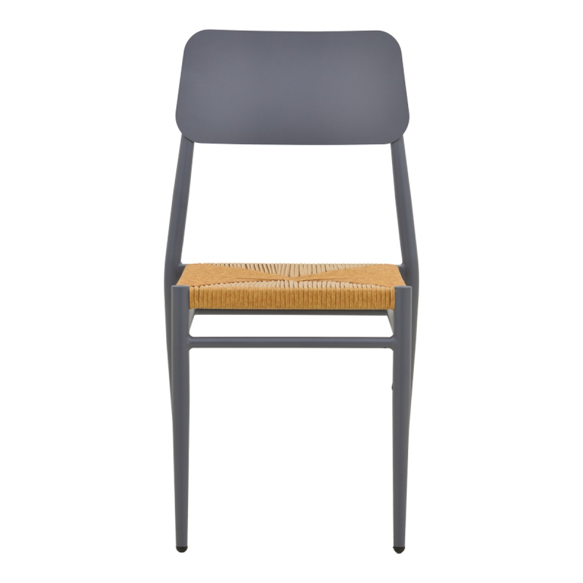 Καρέκλα Giardino pakoworld στοιβαζόμενη αλουμίνιο σε ανθρακί -pe rattan σε φυσική απόχρωση 45x56x82εκ