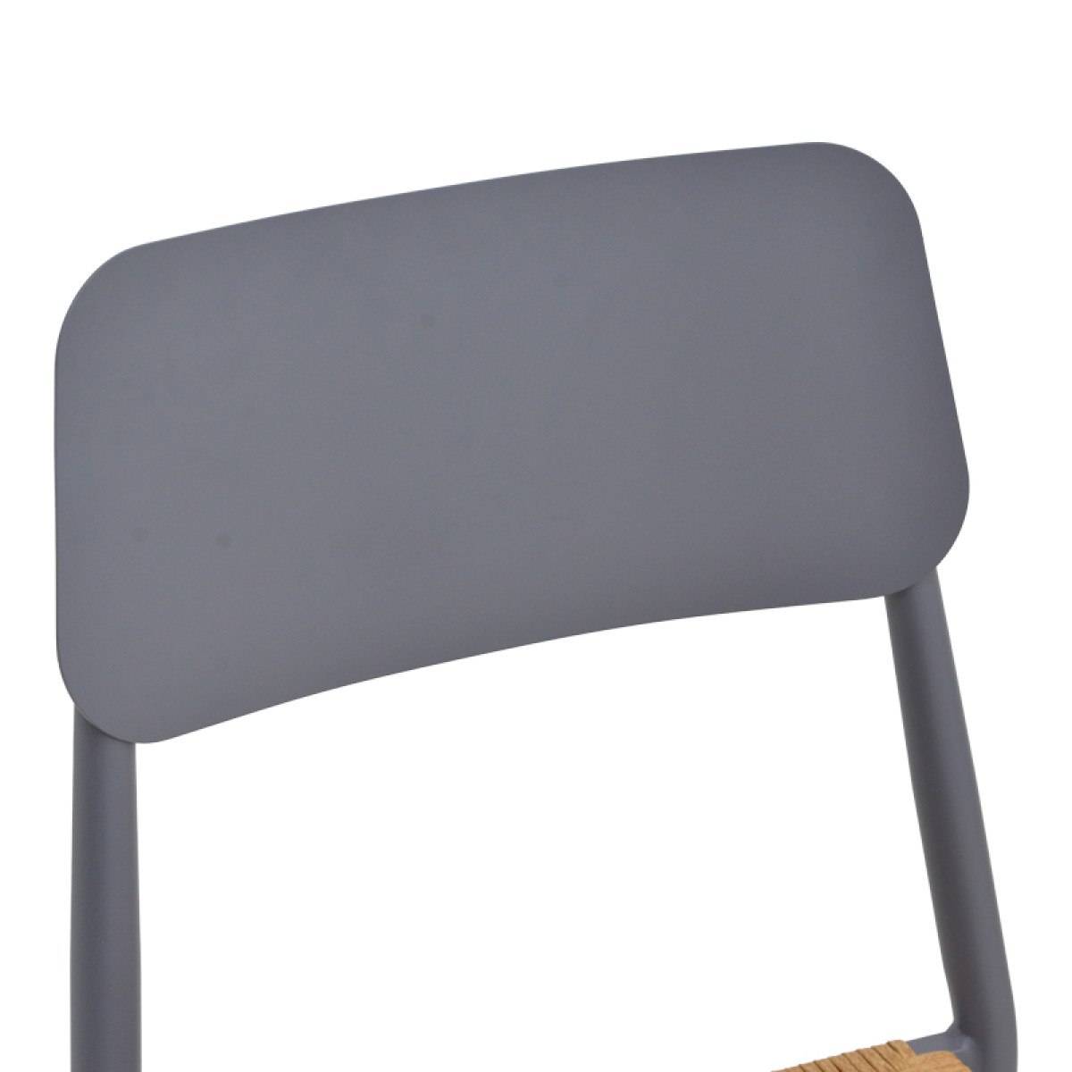 Καρέκλα Giardino pakoworld στοιβαζόμενη αλουμίνιο σε ανθρακί -pe rattan σε φυσική απόχρωση 45x56x82εκ