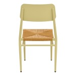 Καρέκλα Giardino pakoworld στοιβαζόμενη αλουμίνιο σε μπεζ -pe rattan σε φυσική απόχρωση 45x56x82εκ