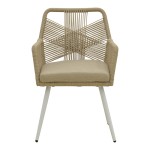 Πολυθρόνα Andros pakoworld αλουμίνιο σε λευκή- pe σχοινί σε φυσική απόχρωση 56x60x86εκ