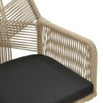 Πολυθρόνα Andros pakoworld αλουμίνιο σε μαύρη- pe σχοινί σε φυσική απόχρωση 56x60x86εκ