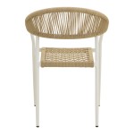 Πολυθρόνα Ammos pakoworld στοιβαζόμενη αλουμίνιο σε λευκή- pe σχοινί σε φυσική απόχρωση 57x61x82εκ