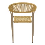 Πολυθρόνα Ammos pakoworld στοιβαζόμενη αλουμίνιο μόκα-pe σχοινί σε φυσική απόχρωση 57x61x82εκ