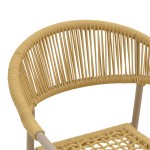 Πολυθρόνα Ammos pakoworld στοιβαζόμενη αλουμίνιο μόκα-pe σχοινί σε φυσική απόχρωση 57x61x82εκ