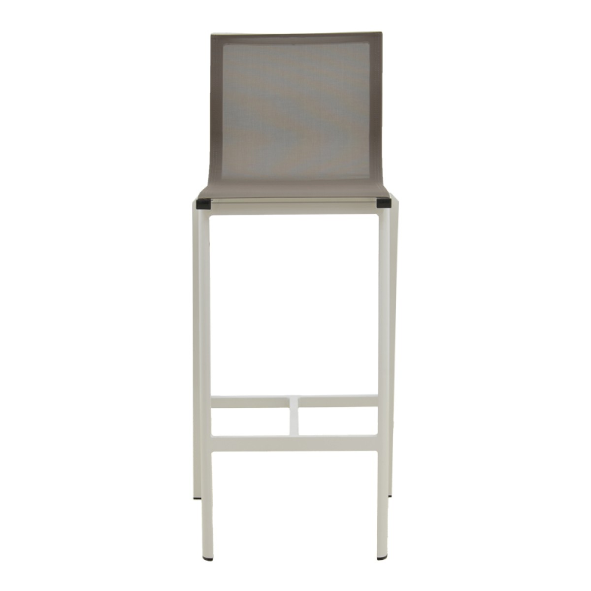 Σκαμπό μπαρ Melina pakoworld στοιβαζόμενη αλουμίνιο σε λευκή- textline σε γκρι απόχρωση 45x49x115εκ