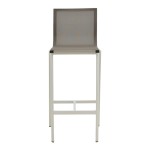 Σκαμπό μπαρ Melina pakoworld στοιβαζόμενη αλουμίνιο σε λευκή- textline σε γκρι απόχρωση 45x49x115εκ