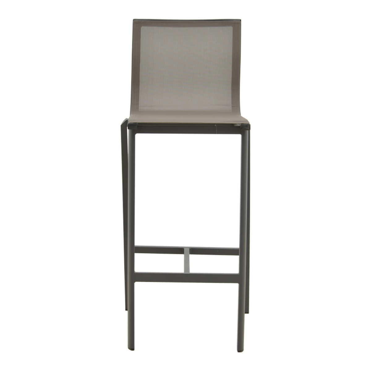 Σκαμπό μπαρ Melina pakoworld στοιβαζόμενη αλουμίνιο σε ανθρακί- textline σε γκρι απόχρωση 45x49x115εκ