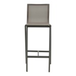 Σκαμπό μπαρ Melina pakoworld στοιβαζόμενη αλουμίνιο σε ανθρακί- textline σε γκρι απόχρωση 45x49x115εκ