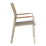 Πολυθρόνα Aegean pakoworld στοιβαζόμενη -teak- αλουμίνιο κ textline σε κρεμ-pe σχοινί σε φυσική απόχρωση 57x64x87εκ