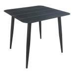 Τραπέζι Vista pakoworld αλουμίνιο σε μαύρη απόχρωση 80x80x72εκ