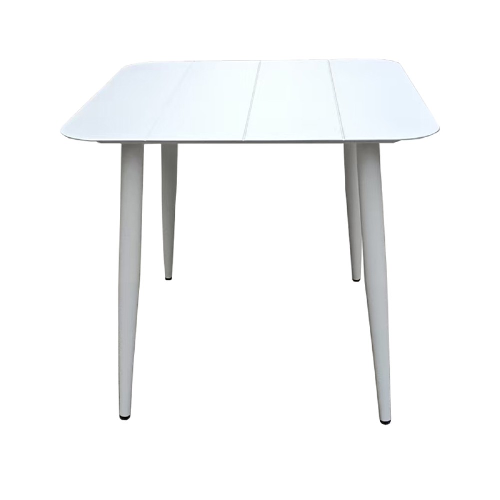 Τραπέζι Vista pakoworld αλουμίνιο σε λευκή απόχρωση 80x80x72εκ