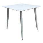Τραπέζι Vista pakoworld αλουμίνιο σε λευκή απόχρωση 80x80x72εκ