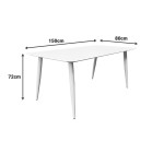 Τραπέζι Vista pakoworld αλουμίνιο σε λευκη απόχρωση 150x80x72εκ