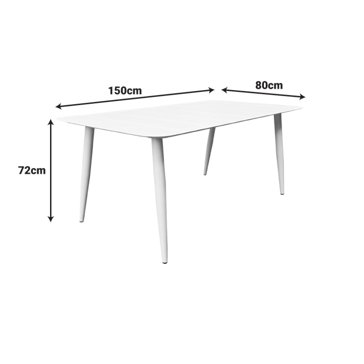 Τραπέζι Vista pakoworld σαμπανί αλουμίνιο 150x80x72εκ