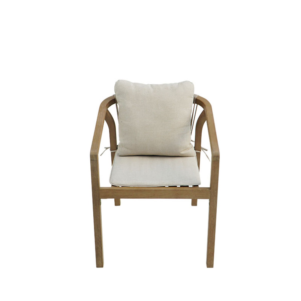 Πολυθρόνα Malibu II pakoworld μασίφ ξύλο ακακίας-ύφασμα σε φυσική-μπεζ απόχρωση 58x63x74εκ