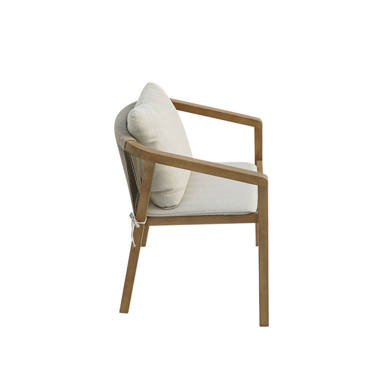 Πολυθρόνα Malibu II pakoworld μασίφ ξύλο ακακίας-ύφασμα σε φυσική-μπεζ απόχρωση 58x63x74εκ