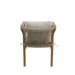 Πολυθρόνα Malibu II pakoworld μασίφ ξύλο ακακίας-ύφασμα σε φυσική-μπεζ απόχρωση 58x63x74εκ