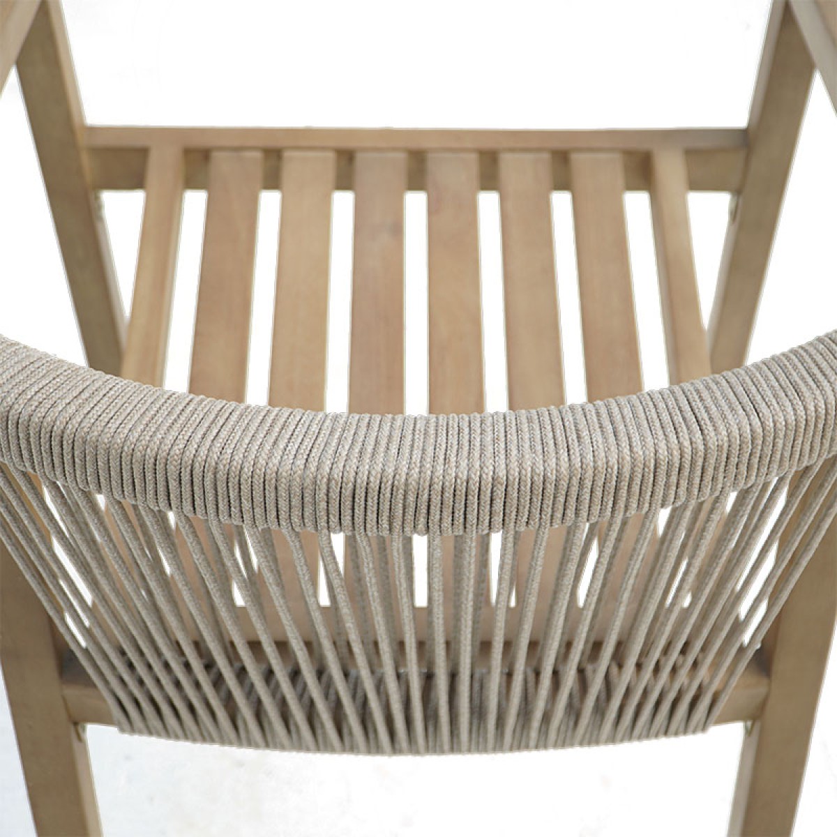 Πολυθρόνα Malibu II pakoworld μασίφ ξύλο ακακίας-ύφασμα σε φυσική-μπεζ απόχρωση 58x63x74εκ