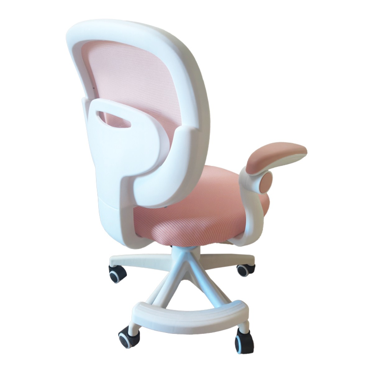 Καρέκλα γραφείου παδική Bernu pakoworld ύφασμα mesh σε ροζ απόχρωση 47x56x80-90εκ