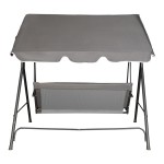 Κούνια κήπου Globo pakoworld μέταλλο μαύρο-ύφασμα σε ανθρακί απόχρωση 170x110x153εκ