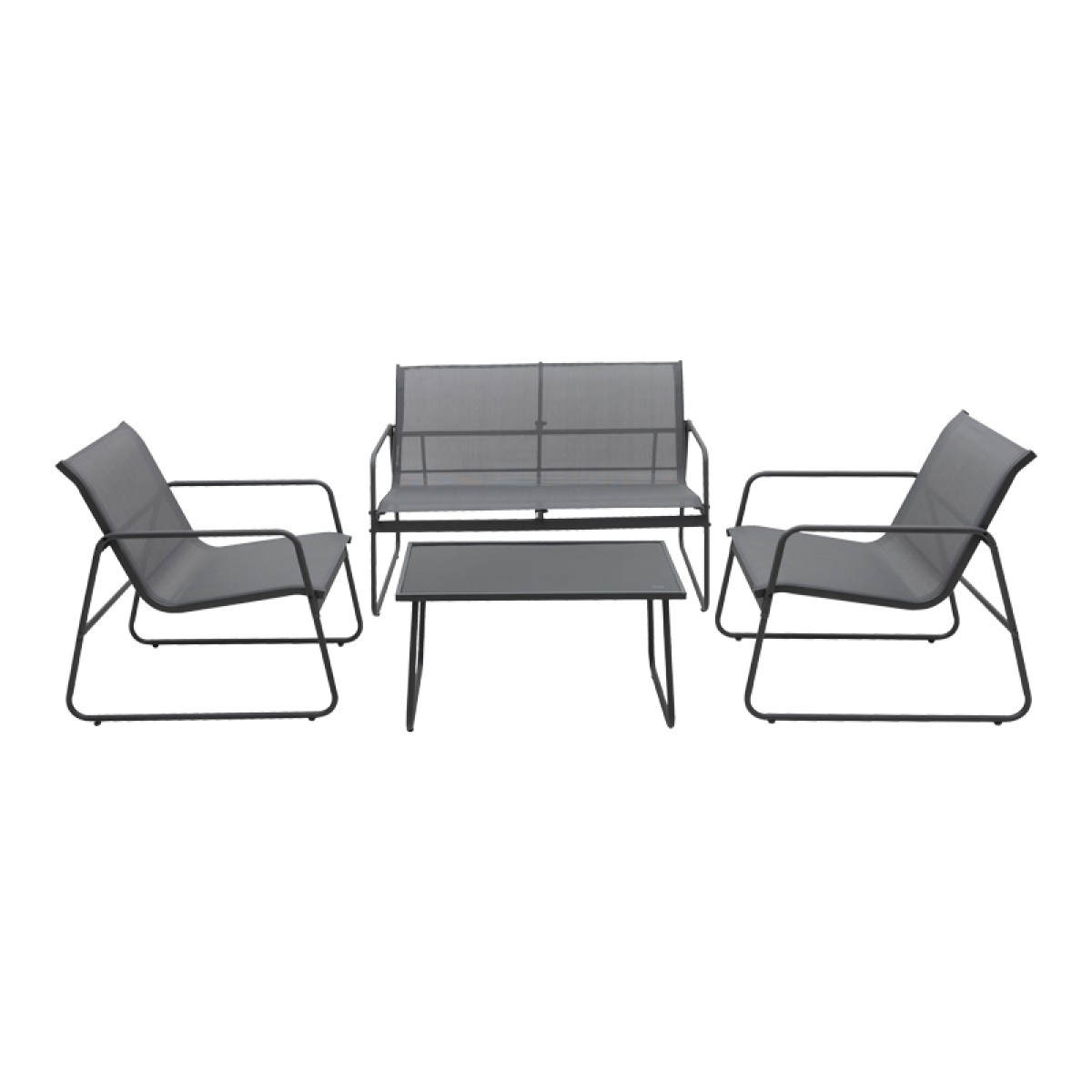 Σαλόνι εξωτερικού χώρου Veranda textilene-μέταλλο σε ανθρακί απόχρωση