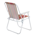 Καρεκλάκι παραλίας-camping Jette pakoworld ροζ ριγέ-λευκό μέταλλο 53x56x73εκ