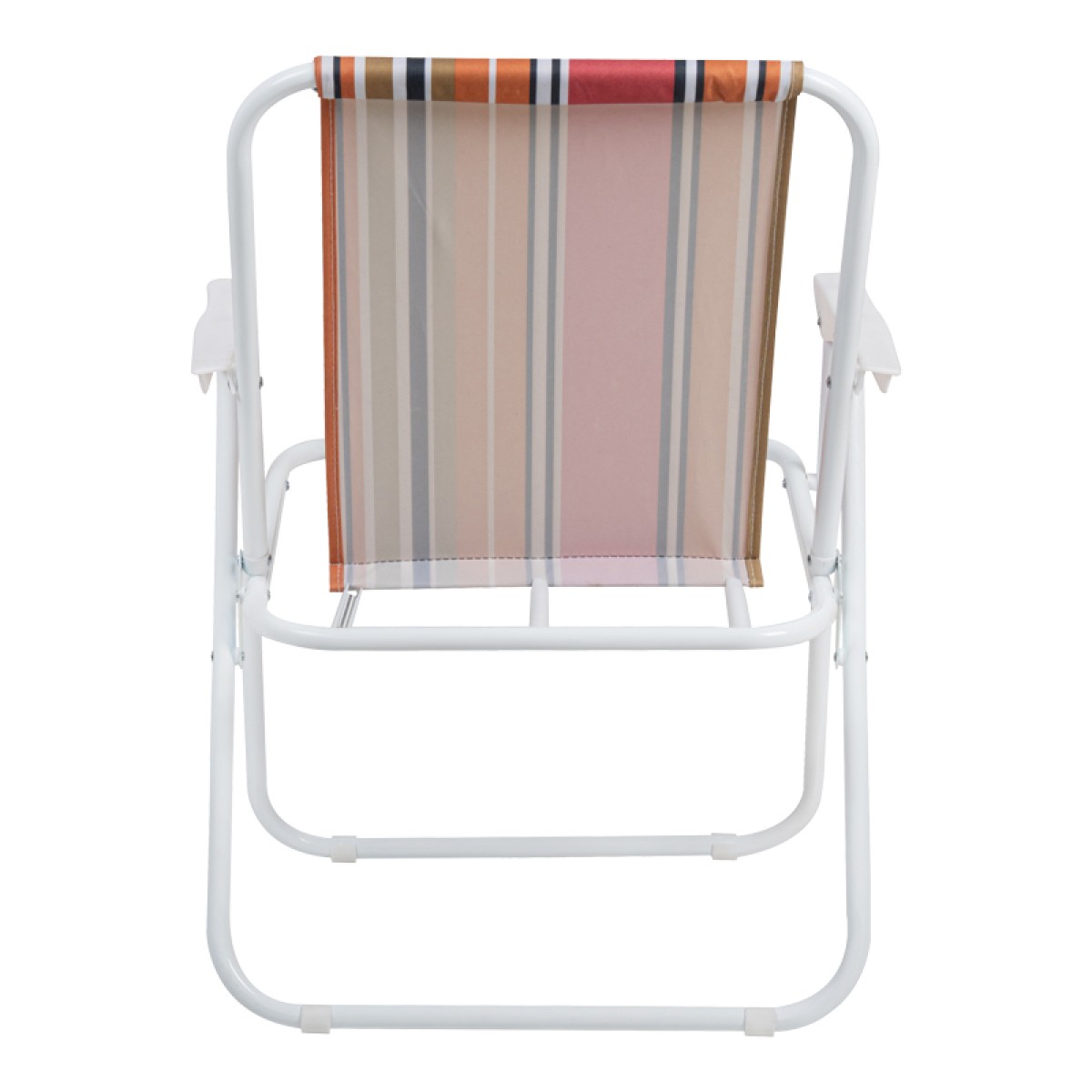 Καρεκλάκι παραλίας-camping Jette pakoworld ροζ ριγέ-λευκό μέταλλο 53x56x73εκ