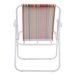 Καρεκλάκι παραλίας-camping Jette pakoworld ροζ ριγέ-λευκό μέταλλο 53x56x73εκ