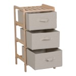 Συρταριέρα Wolen pakoworld ξύλο ελάτου-ύφασμα σε φυσική-μπεζ απόχρωση 34.5x36.5x67εκ