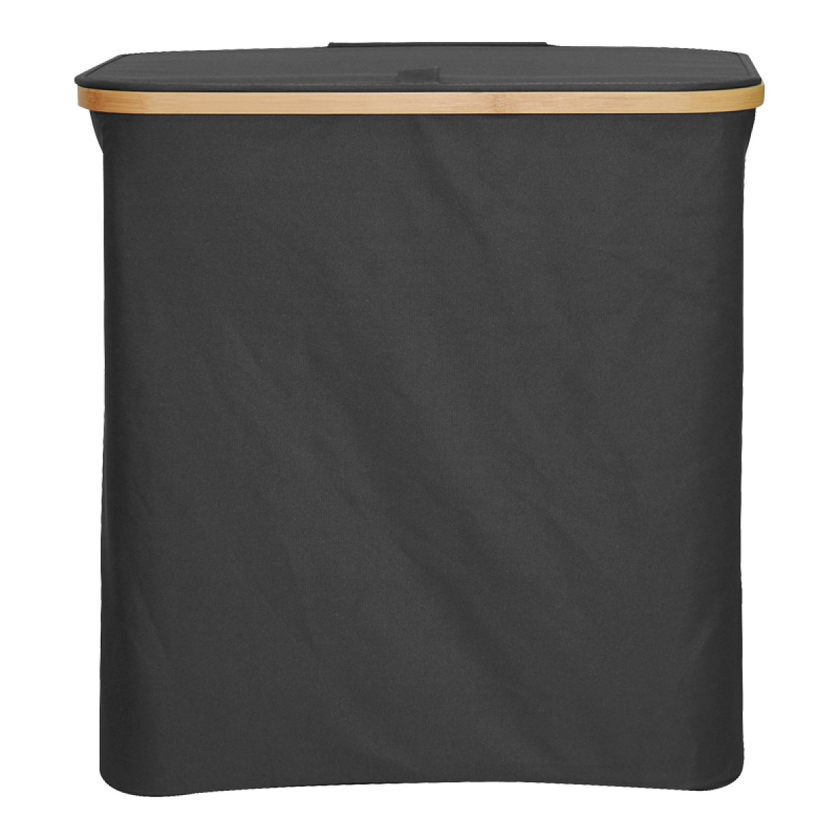 Καλάθι απλύτων Lodge pakoworld μπαμπού-ύφασμα σε γκρι απόχρωση 54x33x60εκ