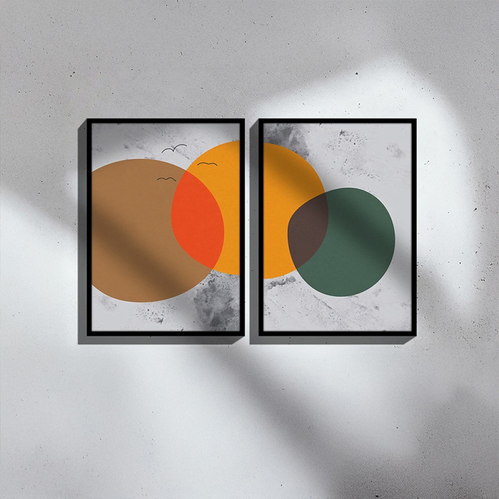 Πίνακας Derdia I pakoworld δίπτυχος με ψηφιακή εκτύπωση και πλαίσιο 33x1.5x48εκ