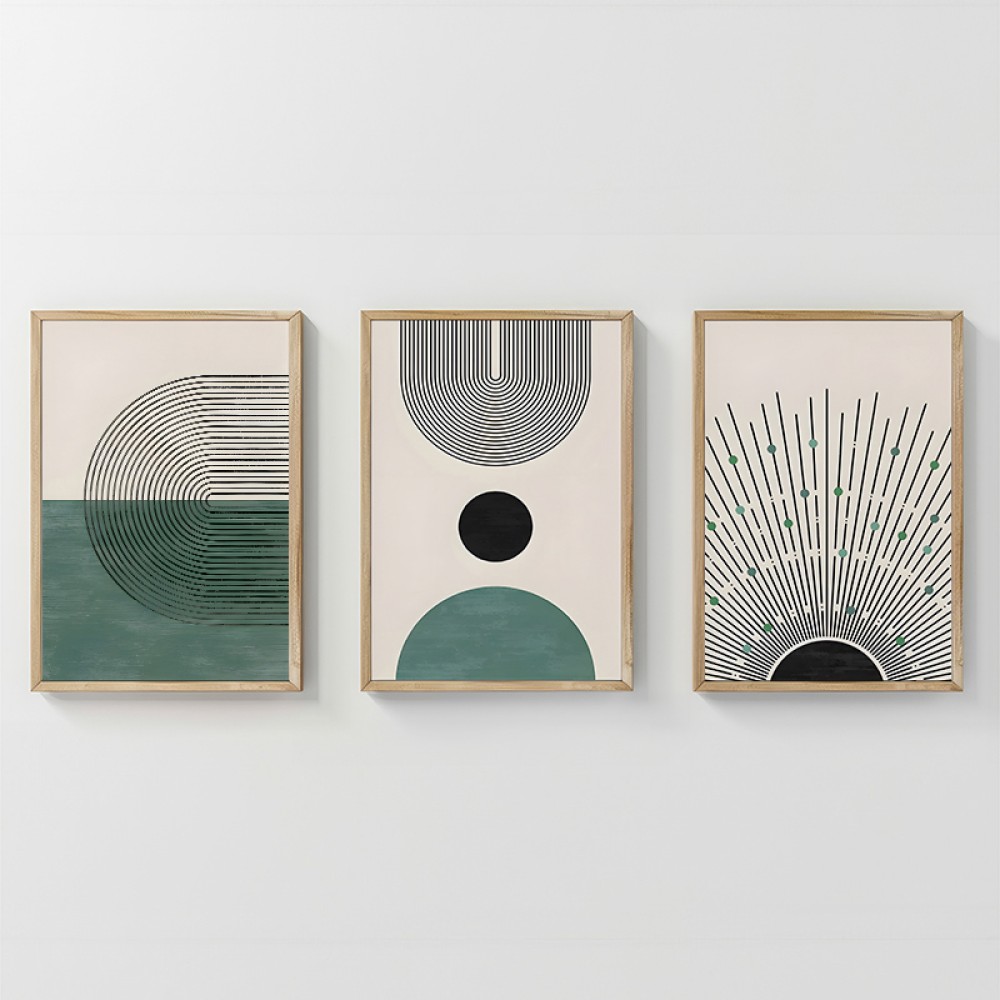 Πίνακας Kertia pakoworld τρίπτυχος με ψηφιακή εκτύπωση και πλαίσιο 33x1.5x48εκ