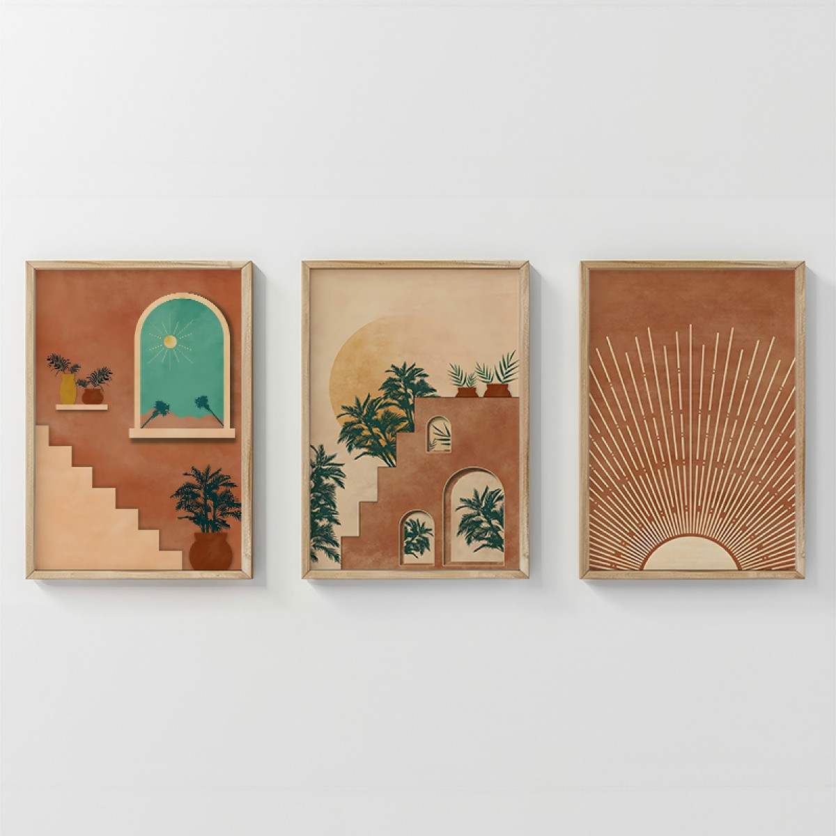 Πίνακας Affera pakoworld τρίπτυχος με ψηφιακή εκτύπωση και πλαίσιο 33x1.5x48εκ