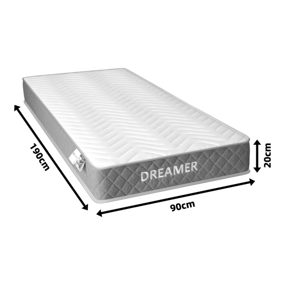 Στρώμα Dreamer pakoworld pocket spring διπλής όψης 20cm 90x190εκ